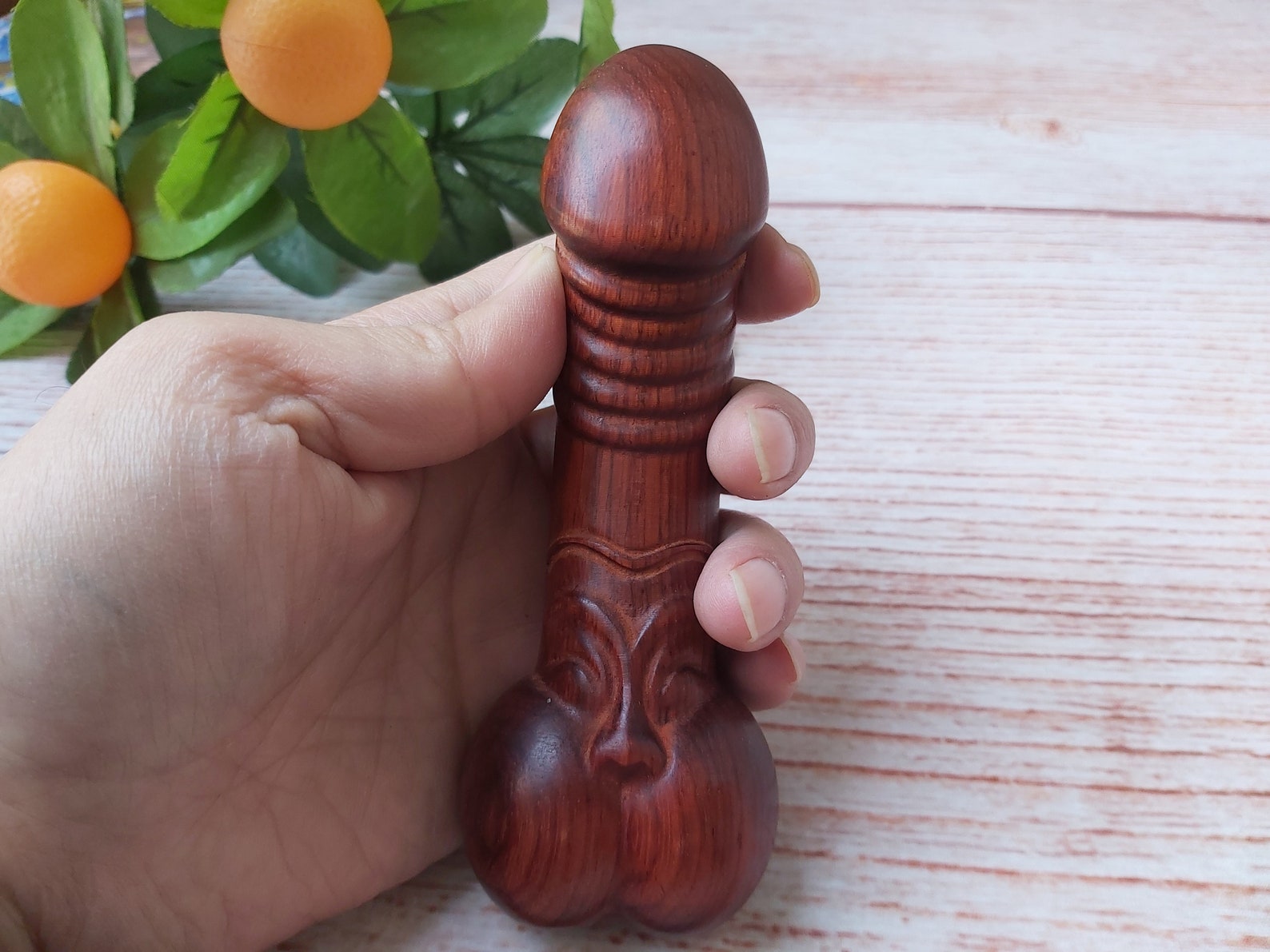 5-inch Penis Carving Wooden Dildo
