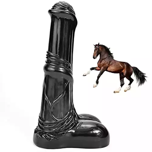 Romi Big Animal Dildo 9.96" Horse Penis Realistic Cock Anal Plugs Artificial Adult Sex Toys (Black)
