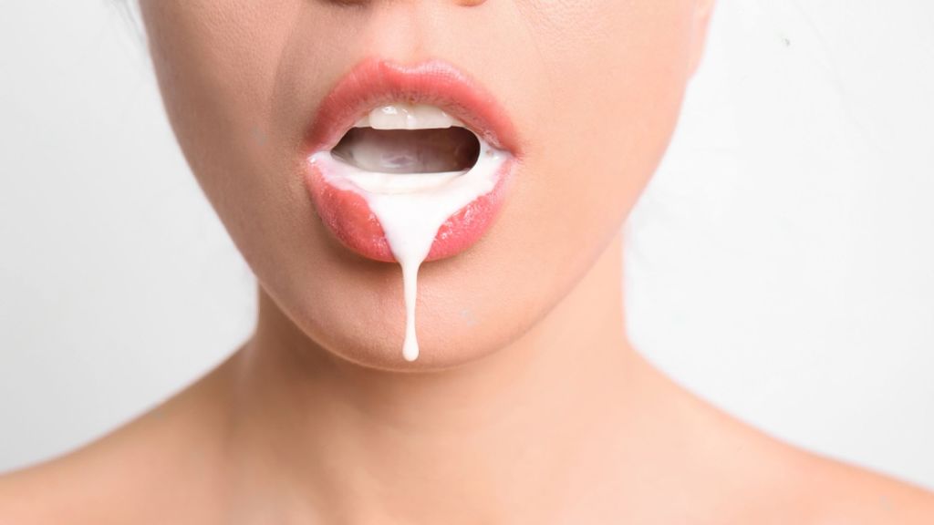 Making fake cum with yogurt